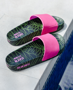 SIG ON SMITH x HAYN x ILASWIM - Neon Pink Slides